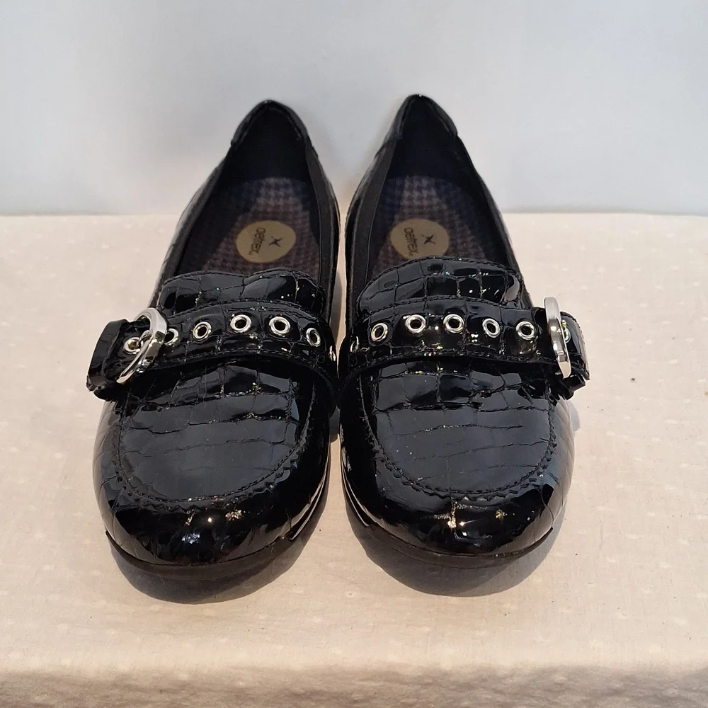 Aetrex Nancy Faux Crock Patent Leather Loafer Size 8